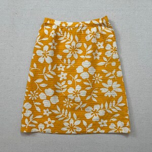 1960&#39;s, A-line skirt in yellow with white, floral design