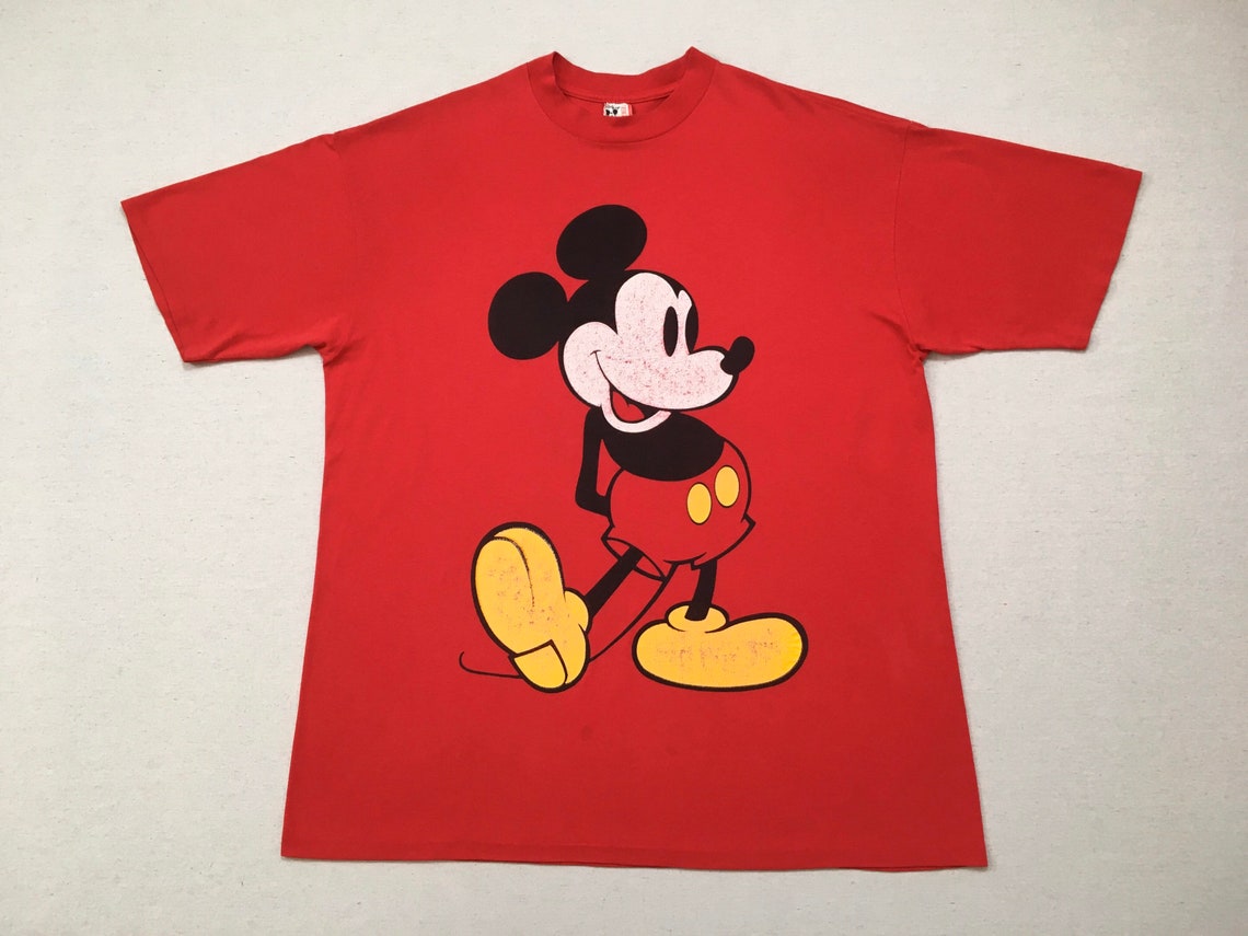 1980's Mickey Mouse Oversized Night Shirt in Red - Etsy