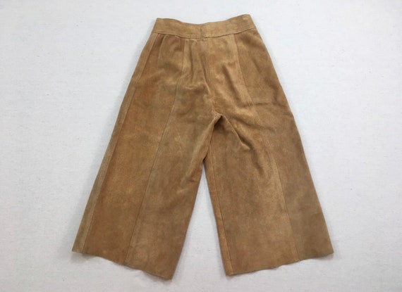 1970's, suede, high waist, culottes, in tan - image 6