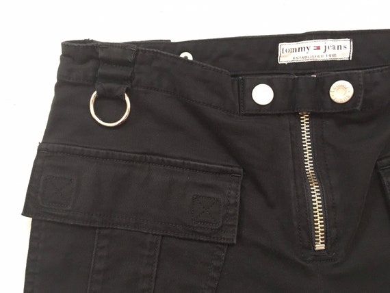 2000's, stretch cotton, zip bootleg pants, in bla… - image 4