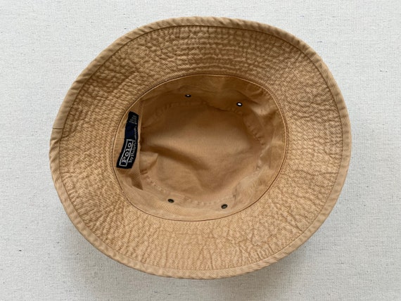 1990's, cotton, canvas, Polo, bucket hat in khaki… - image 8