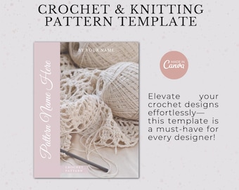 Plantilla de patrón de crochet y tejido: crea hermosos patrones profesionales en Canva con nuestra plantilla Blush