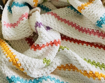 Crochet Linen Stitch Baby Blanket Pattern, Digital Download