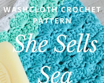 Crochet Washcloth pdf pattern,  make this pretty crochet spa cloth,  Digital download...
