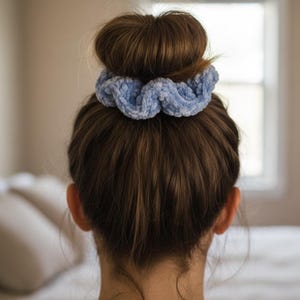 Crochet Scrunchies PDF PATTERN, Pretty Velvet Scrunchies for your hair, 3 quick & easy styles to make...