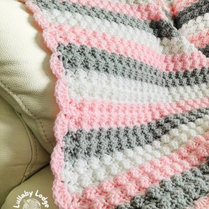 PDF PATTERN Crochet Baby Blanket Sweet Dreams Blanket Pattern 2 sizes 2 colour options Digital download... image 6