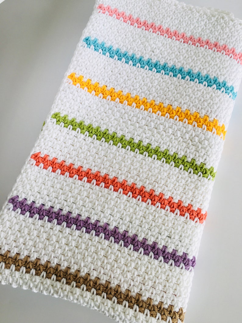 PDF PATTERN Crochet Baby Blanket, The Dolly Stripe, digital download... image 10