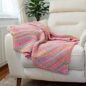 Crochet Pattern & Video Tutorial, C2C Baby Blanket Pattern or Throw, 5 Sizes Security to Throw, Easy Beginner Baby Afghan for Boys or Girls