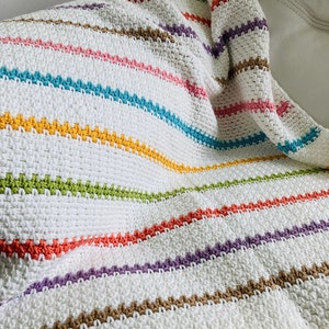 PDF PATTERN Crochet Baby Blanket, The Dolly Stripe, digital download... image 3