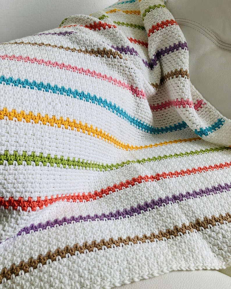 PDF PATTERN Crochet Baby Blanket, The Dolly Stripe, digital download... image 3