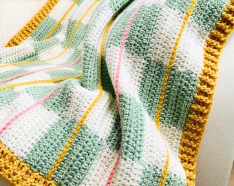 Checkerboard Baby Blanket Crochet Pattern Video Tutorial - Main Image