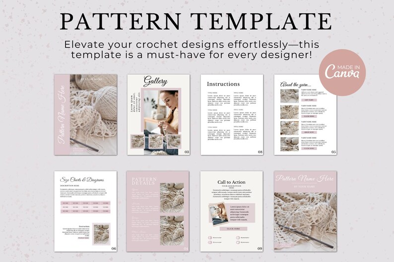 Crochet & Knitting Pattern Template - Create Beautiful Professional ...