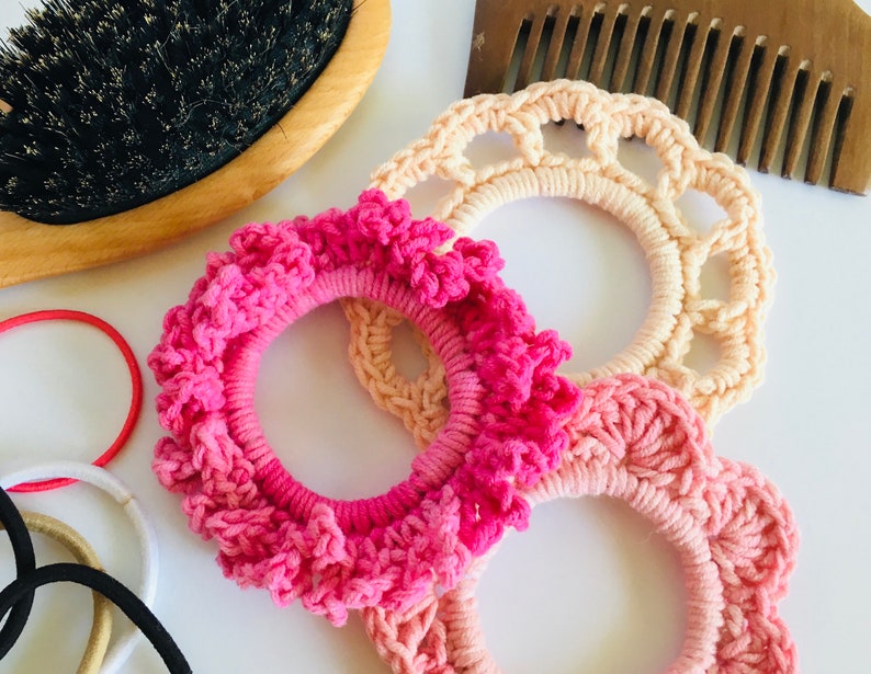 Crochet Hair Ties PDF PATTERN Pretty Crochet Scrunchies for Etsy UK