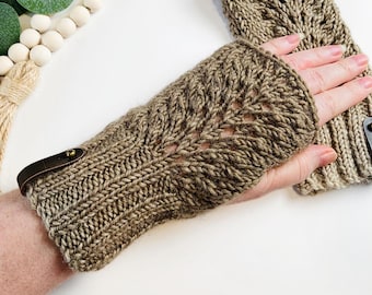 Shetland Lace Gloves Knitting Pattern - Simple Lace Design - Digital Download