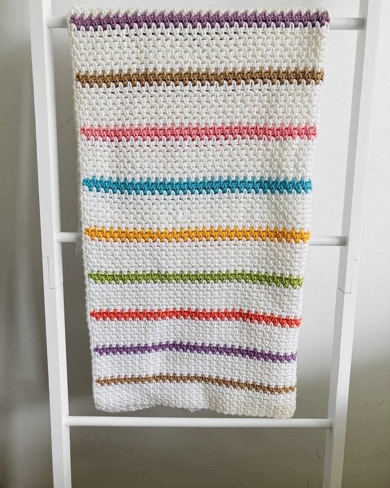 PDF PATTERN Crochet Baby Blanket, The Dolly Stripe, digital download... image 4