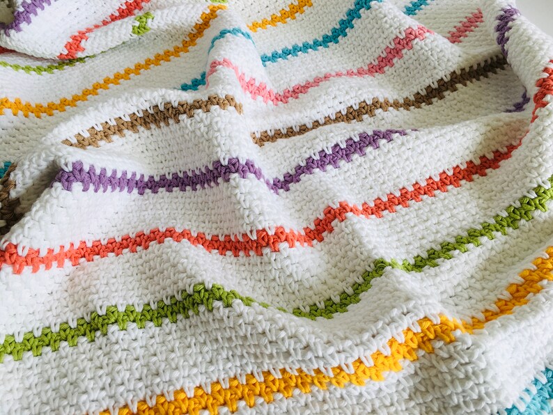 PDF PATTERN Crochet Baby Blanket, The Dolly Stripe, digital download... image 6