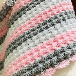 PDF PATTERN Crochet Baby Blanket Sweet Dreams Blanket Pattern 2 sizes 2 colour options Digital download... image 5