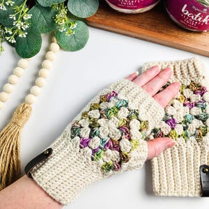 Granny Square Gloves Crochet Pattern & Video Tutorial, Quick and Easy Mittens, Digital Download