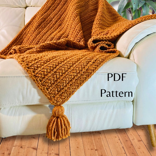 PDF PATTERN Crochet Blanket, Stormy Horizon Throw, Digital Download...