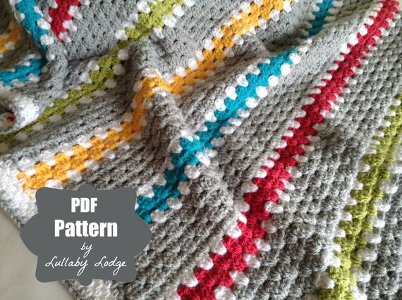 PDF PATTERN Modern Granny Stripe Blanket Make This Gorgeous