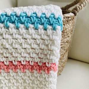 PDF PATTERN Crochet Baby Blanket, The Dolly Stripe, digital download... image 1