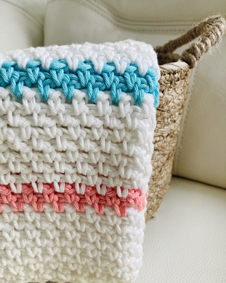 PDF PATTERN Crochet Baby Blanket, The Dolly Stripe, digital download... image 1