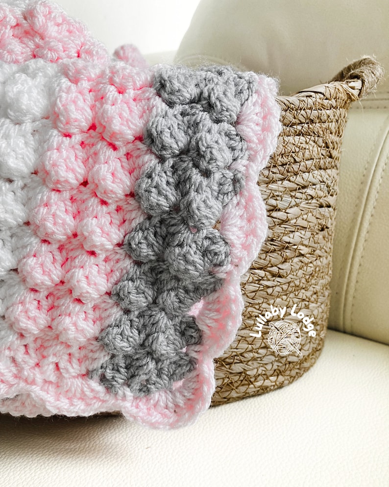 PDF PATTERN Crochet Baby Blanket Sweet Dreams Blanket Pattern 2 sizes 2 colour options Digital download... image 3