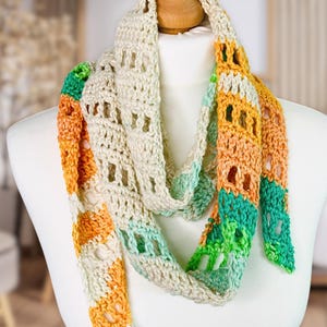 Summer Crochet Skinny Scarf Pattern, Lightweight and Airy Crochet Pattern for a Perfect Summer Accessory, Digital Download