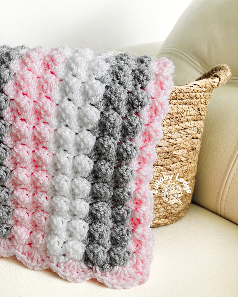 PDF PATTERN Crochet Baby Blanket Sweet Dreams Blanket Pattern 2 sizes 2 colour options Digital download... image 4