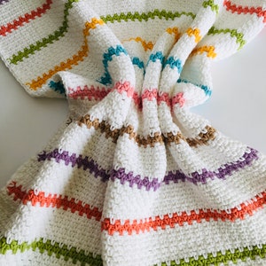 PDF PATTERN Crochet Baby Blanket, The Dolly Stripe, digital download... image 8