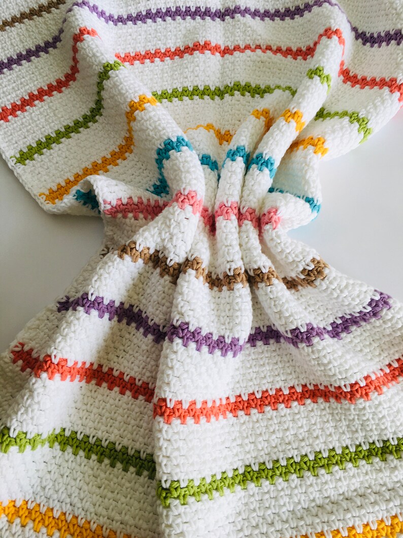 PDF PATTERN Crochet Baby Blanket, The Dolly Stripe, digital download... image 8