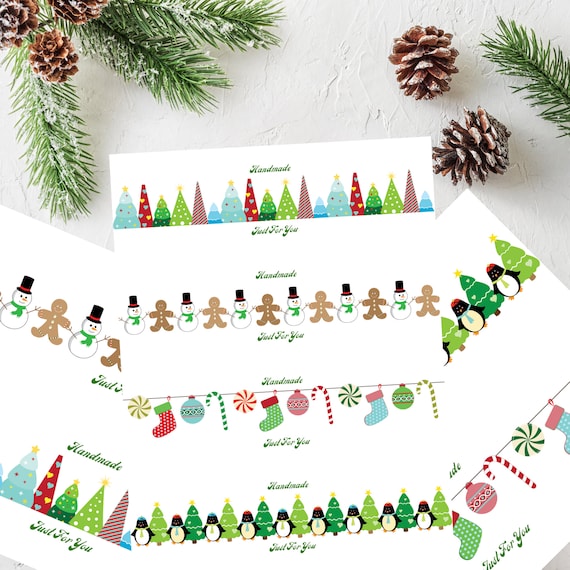 Printable Christmas labels crochet and knitting belly bands