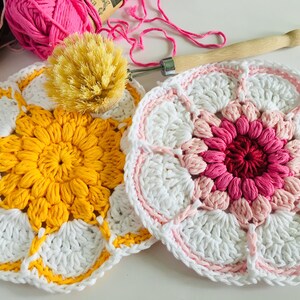 PDF Crochet Pattern Starburst Daisy Dishcloth / Washcloth / Coaster Digital download... image 2