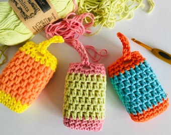 Crochet Soap Sack, pdf pattern to make this cute soap cosy, digital download...