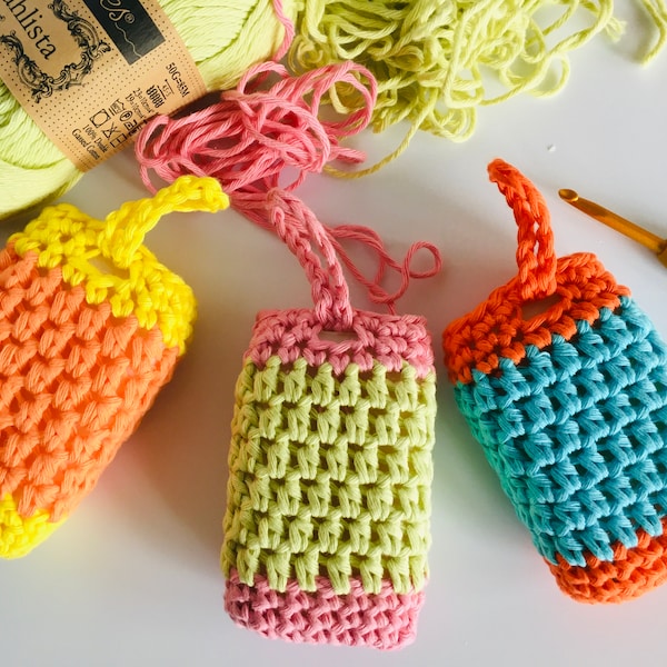 Crochet Soap Sack, pdf pattern to make this cute soap cosy, digital download...