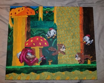 Knuckles Mushroom Hill canvased perler
