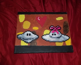 EarthBound UFO canvased perler