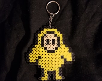 Yellow faller keychained perler