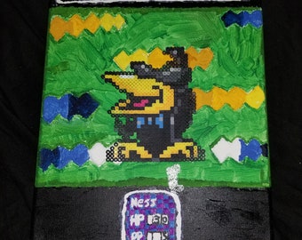 EarthBound Spiteful Crow canvased perler
