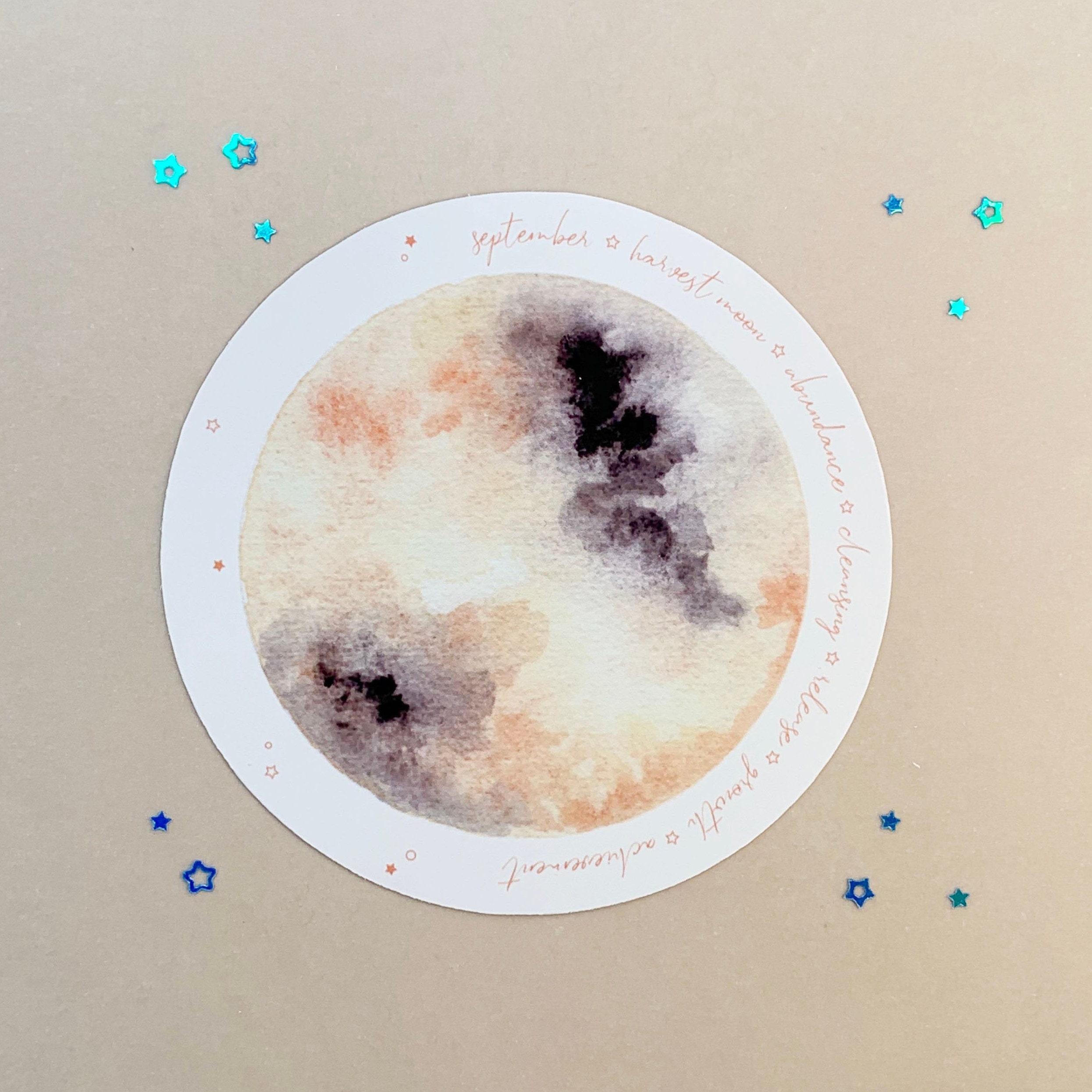 September Full Moon Vinyl Sticker September Sticker | Etsy