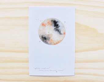 September Full Moon - The Harvest Moon - Moon Watercolor - Full Moon Print - Spiritual Meaning of the September Full Moon - Moon Art