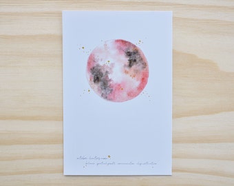 October Hunter's Moon - The Hunter's Moon - Moon Watercolor - Full Moon Print - Spiritual Meaning of the October Full Moon - Moon Art