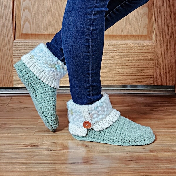 CROCHET SLIPPERS PATTERN | Hibernation Crochet Slipper Boots | Women's Crochet Slippers | Adult Slippers | Instant Download