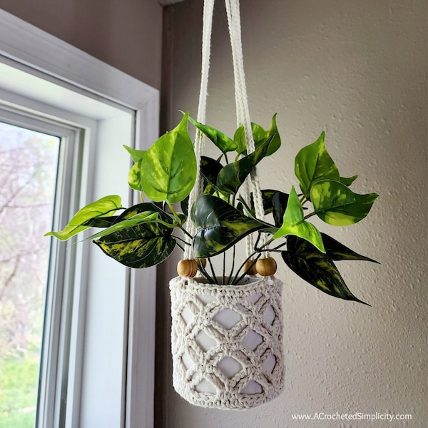 Crochet Plant Hanger Pattern, Crochet Macrame Plant Hanger Pattern, Crochet Plant Hanger, Boho Decor, INSTANT DOWNLOAD Pdf