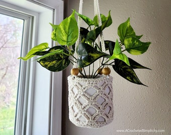 Crochet Plant Hanger Pattern, Crochet Macrame Plant Hanger Pattern, Crochet Plant Hanger, Boho Decor, INSTANT DOWNLOAD Pdf