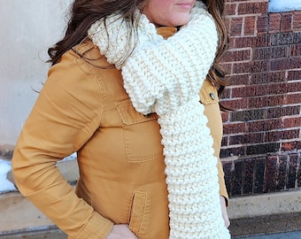 Crochet Scarf Pattern, Knit Look Crochet Garter Stitch Scarf, Bulky Crochet Scarf, Knit Look Crochet Scarf Pattern INSTANT DOWNLOAD PDF
