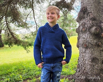 Gehäkelter Pullover Muster, Kinder Pullover Muster, Brentwood Kinder Pullover, Kinder häkeln Pullover Muster, SOFORTIGER DOWNLOAD PDF