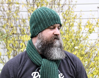 CROCHET Beanie PATTERN | Reversible Basic Ribbed Beanie for Men | Crochet Hat Pattern | Instant Download Pdf