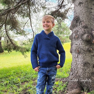 Crochet Sweater Pattern, Kids Sweater Pattern, Brentwood Kids Pullover, Kids Crochet Pullover Pattern, INSTANT DOWNLOAD PDF