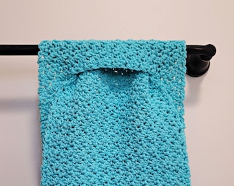 PDF Crochet Pattern: Basic Keyhole Kitchen Towel, Crochet Hand Towel Pattern, Permission to sell finished items, Instant Download